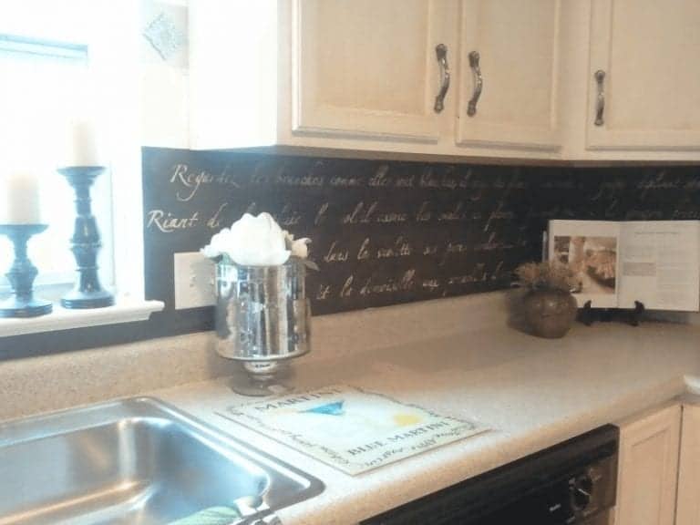 Stenciled Kitchen Backsplash