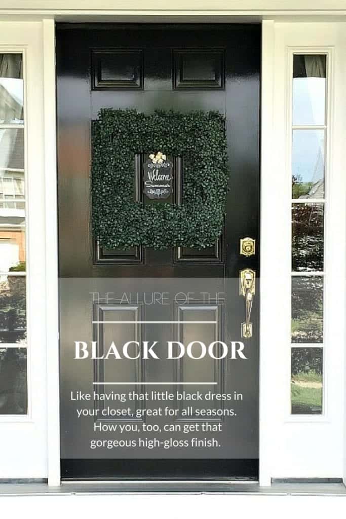 Black Front Door Paint by SnazzyLittleThings.com