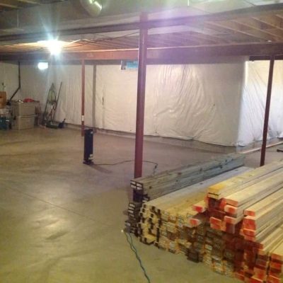 industrial basement tv wall
