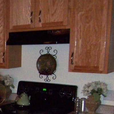 Oak cabinets before paint