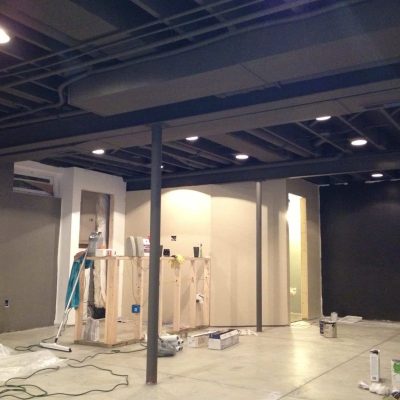 Basement Remodel Floor Plan With Exposed Ductwork