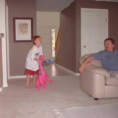 Ethan with dad empty living room