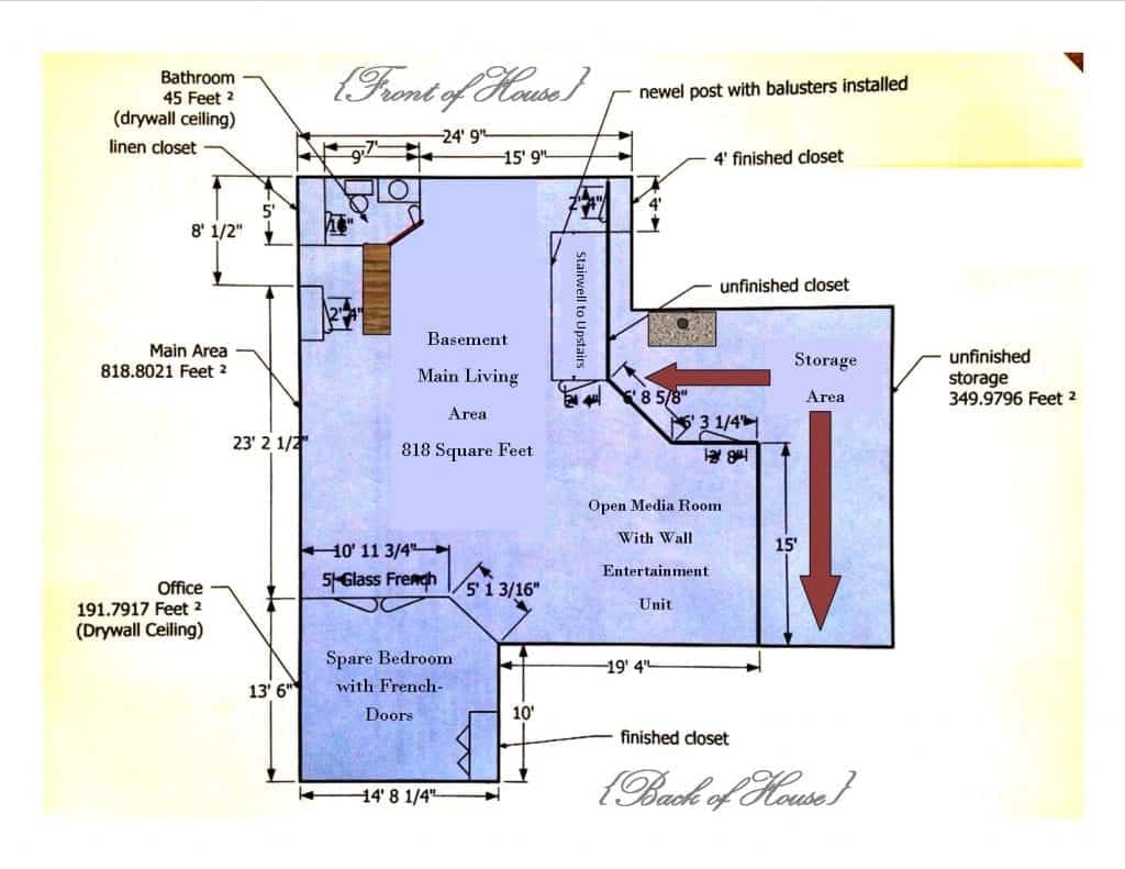 Ryan Homes Esquire Floor Plan (Basement Elevation)