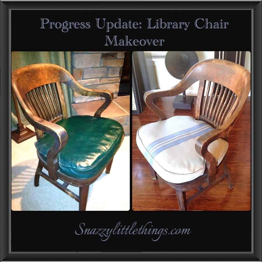painted leather library chair