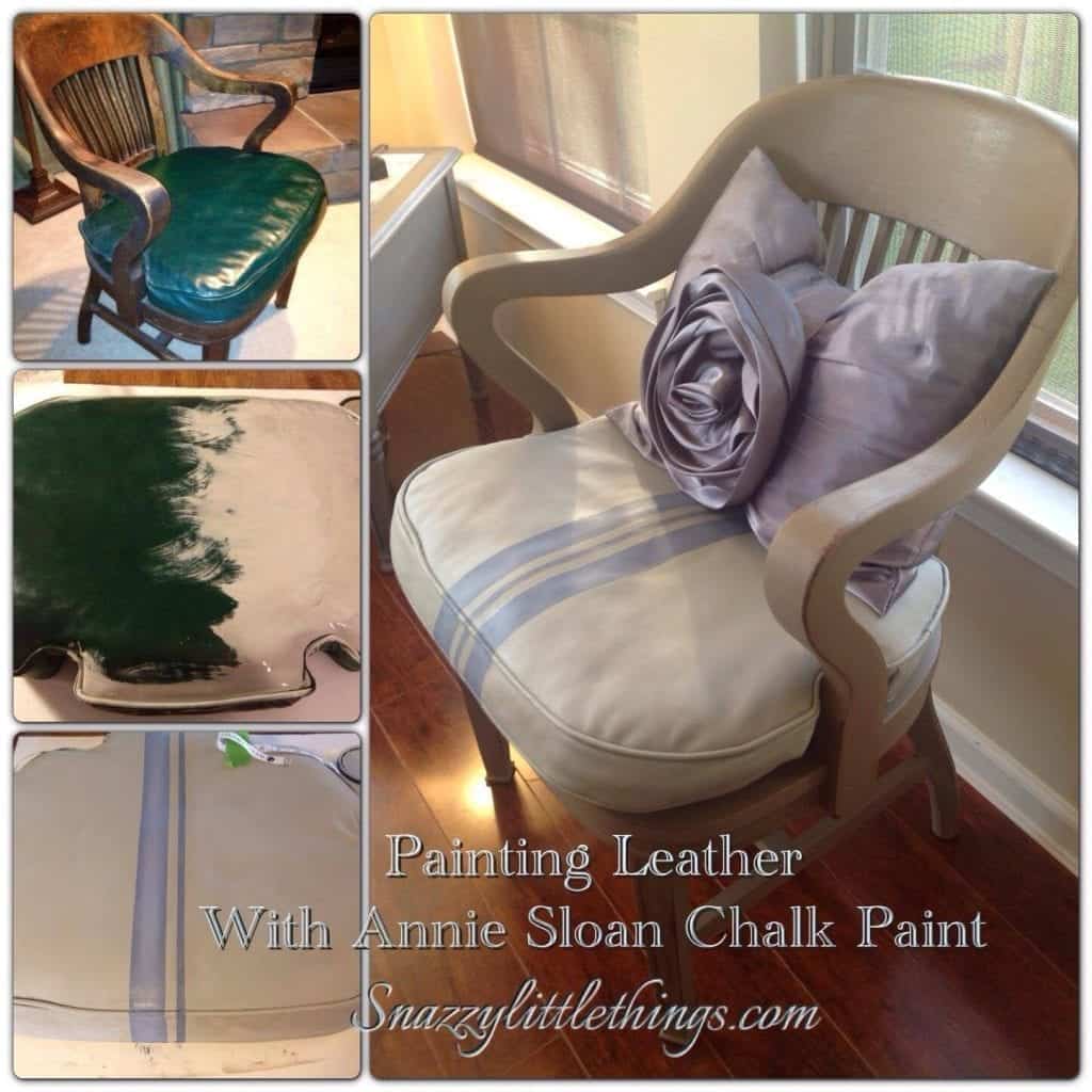painted leather chair before after