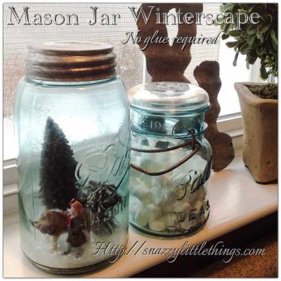 Mason Jar Winterscape, No Glue Required