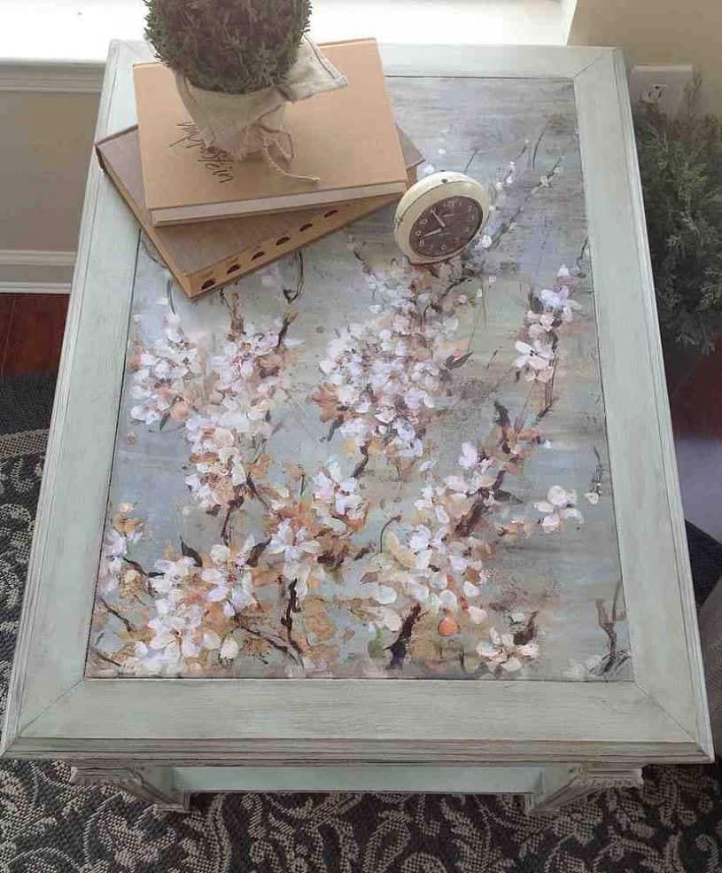 Upcycled Table With Decoupage