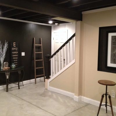 industrial basement stairs after
