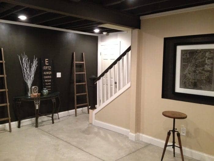 industrial basement stairs after