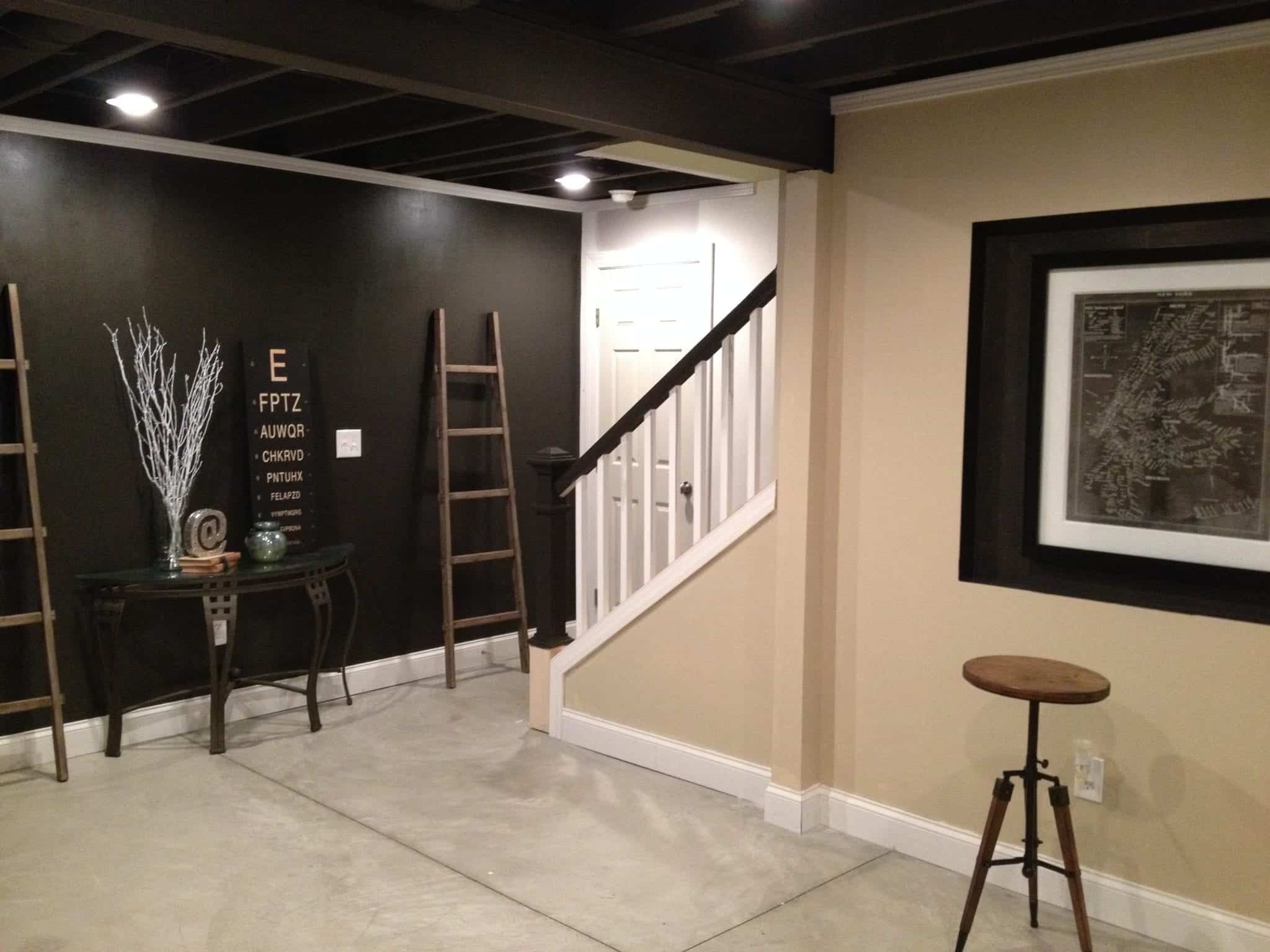 industrial basement stairs after