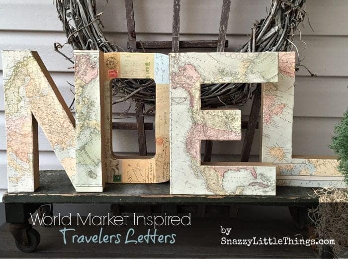 NOEL World market travelers letters knock off