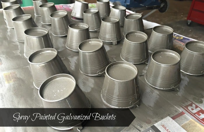 Pottery Barn Knock Off Gilt Galvanized Advent buckets