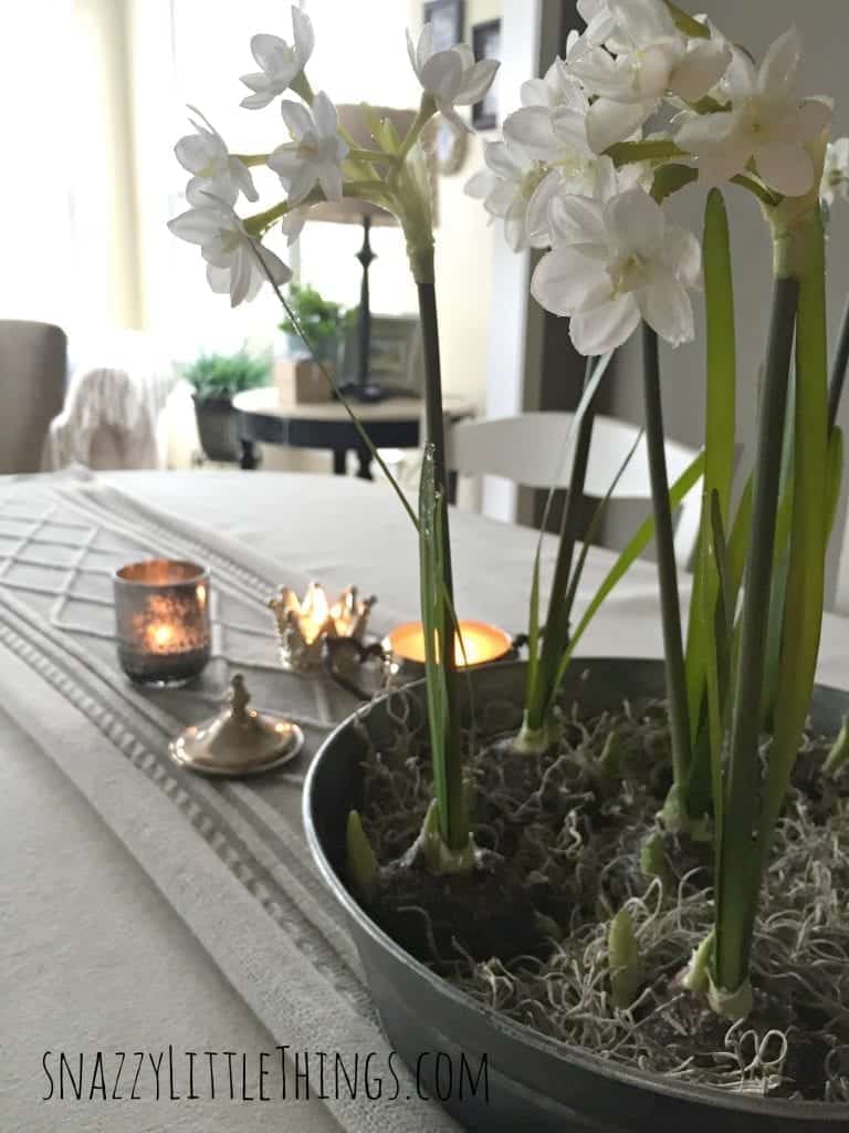 DIY Aged Galvanized Metal Centerpiece