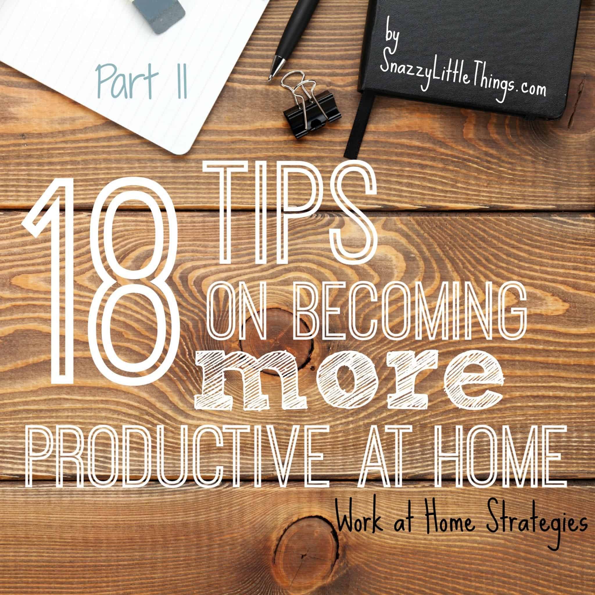 Part II Work at Home Strategies snazzy little things