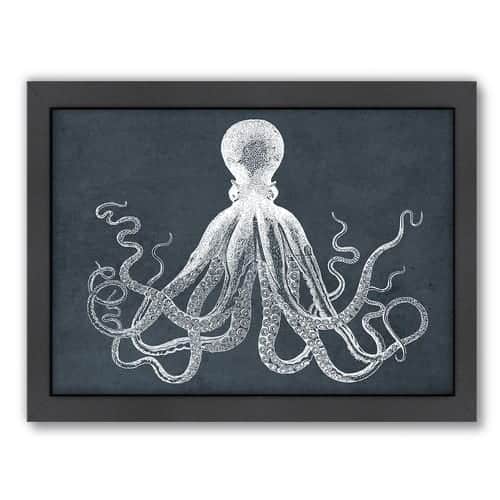 Americanflat-Octopus-Framed-Graphic-Art-in-Muted-Sea | by SnazzyLittleThings.com