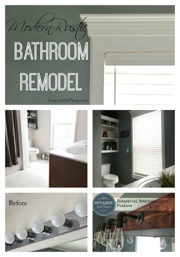 Modern Rustic Bathroom Remodel - by SnazzyLittleThings.com