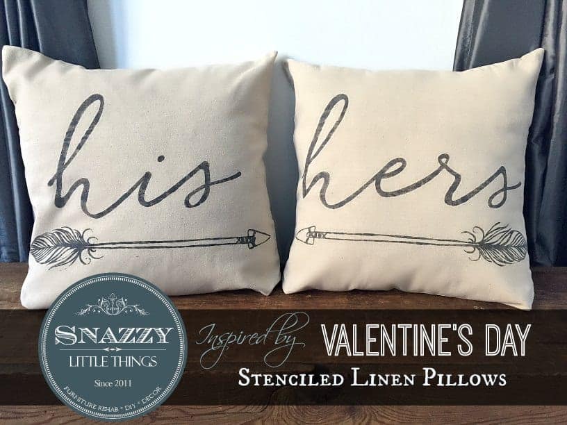 Stenciled Linen Pillow Covers 1