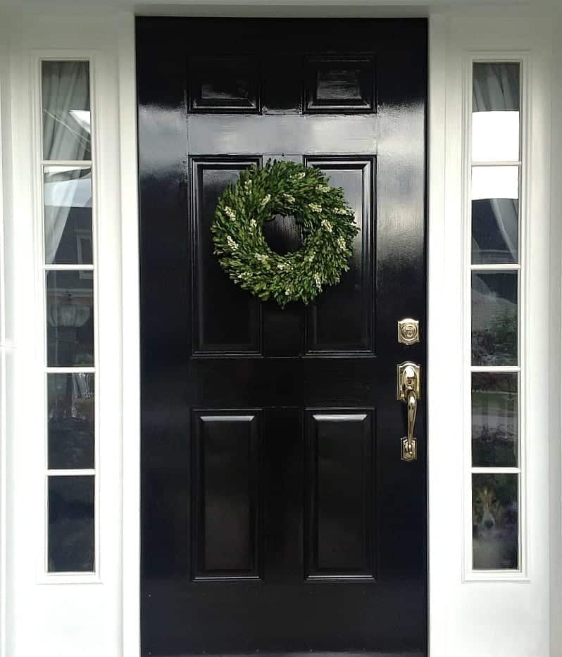 DIY: Glossy Black Front Door by SnazzyLittleThings.com