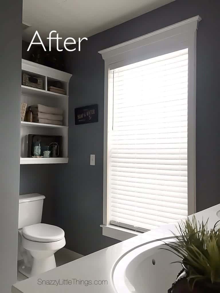 Bathroom Remodel Progress Update with Levolor Blinds - by SnazzyLittleThings.com
