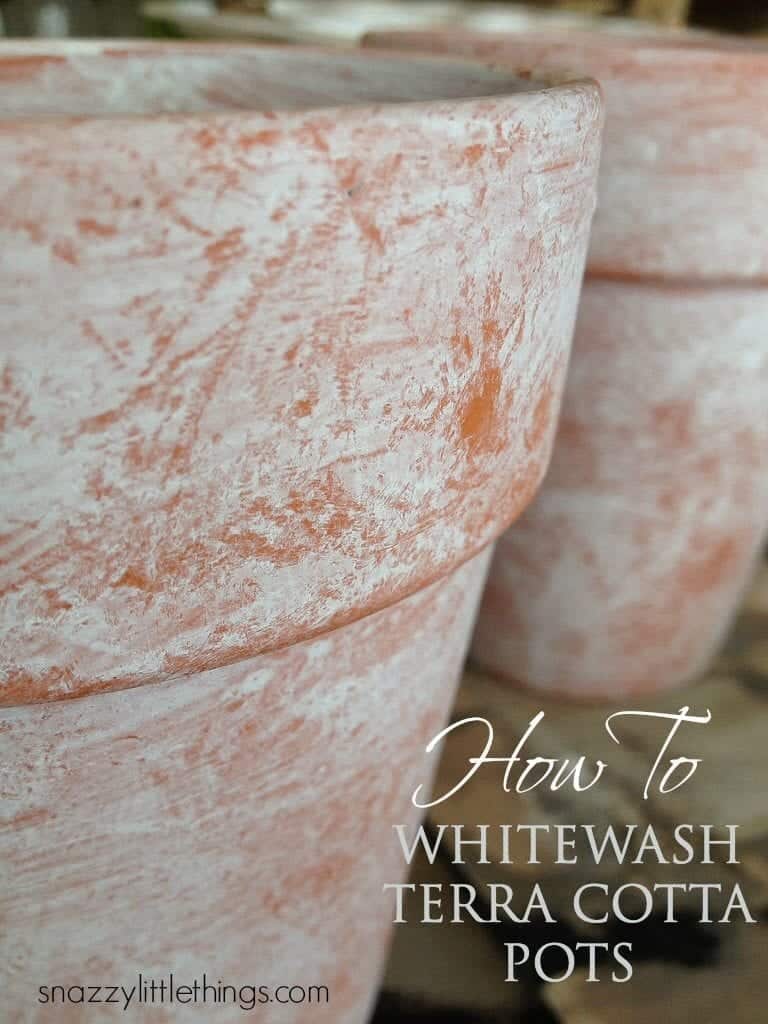Terracotte Pot Whitewashed | by SnazzyLittleThings.com