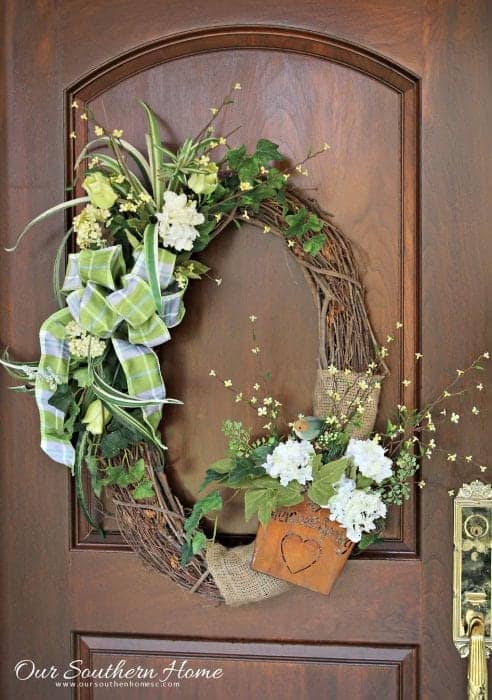 Upcycled wreath, from Our Southern Home