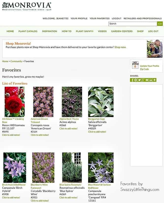 Monrovia Online Plant Guide by SnazzyLittleThings.com