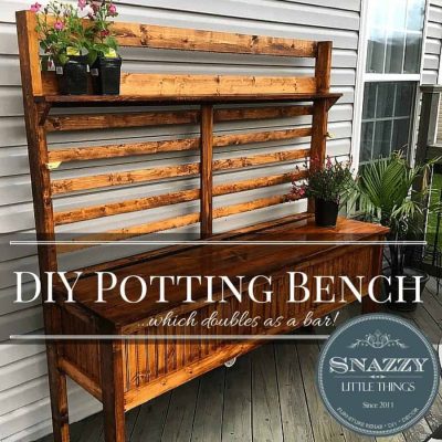 DIY Potting Bench by SnazzyLittleThings.com