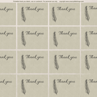 Thank you feather cards