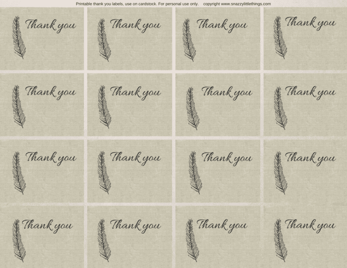 Thank you feather cards