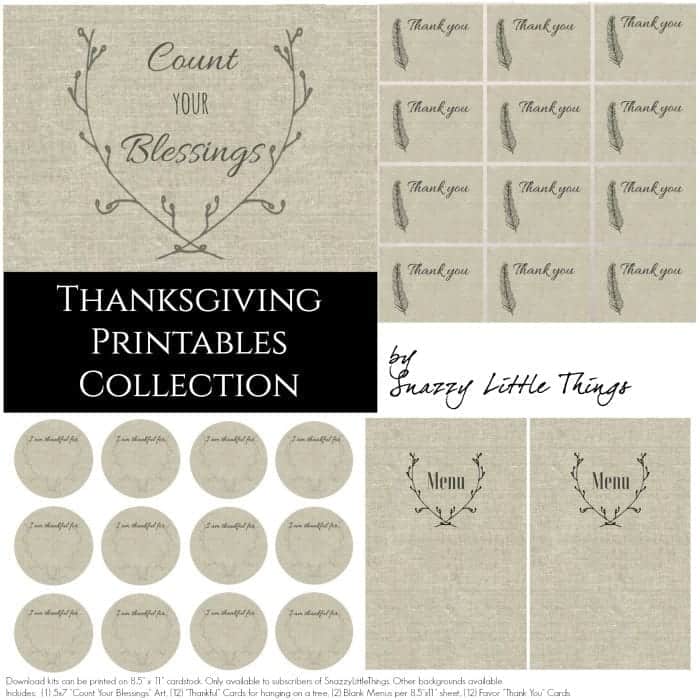 Thanksgiving Linen Printables Collection