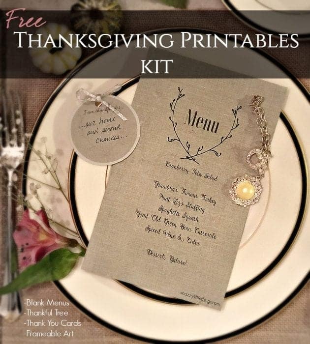 Thanksgiving Printables Kit Linen