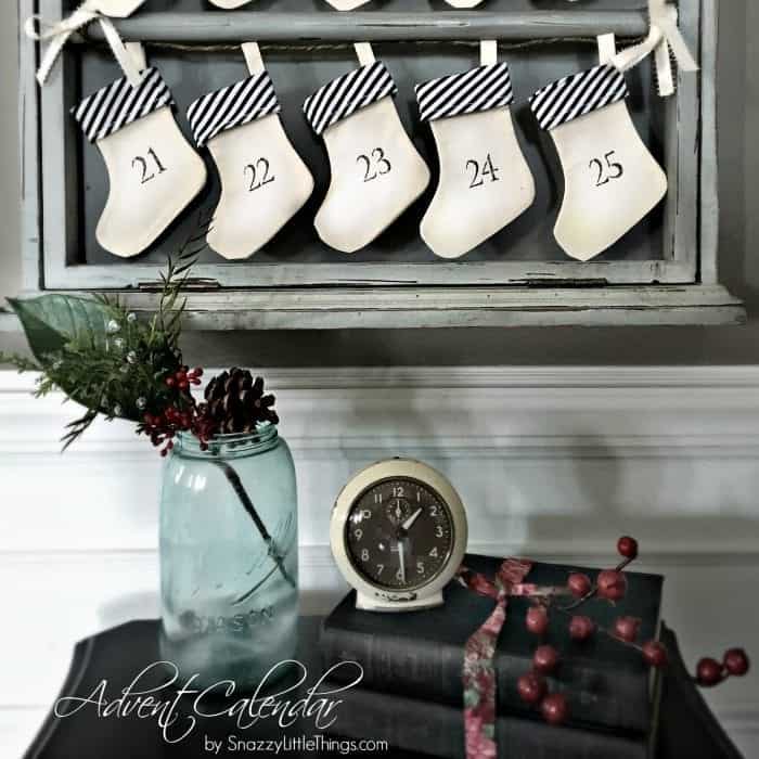 Advent Calendar with Vignette, Holiday Home Tour 2015 by SnazzyLittleThings.com