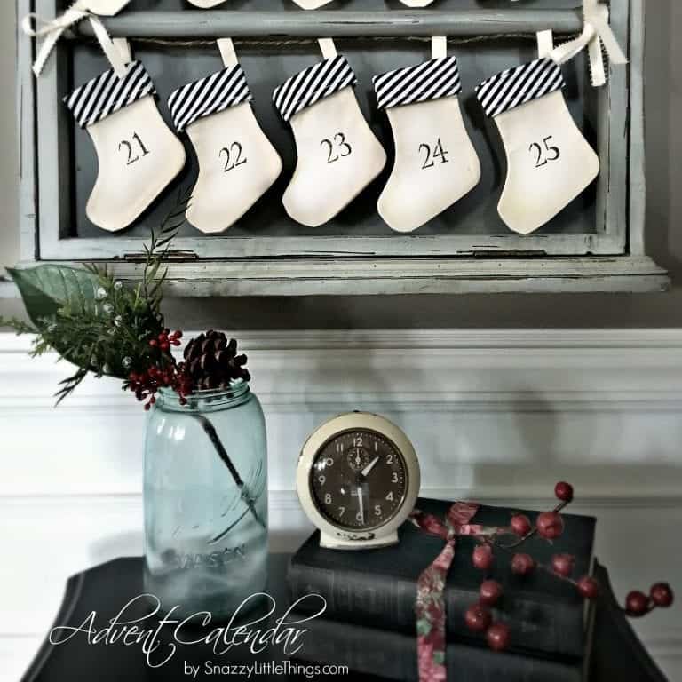 Our New Advent Calendar…an upcycled drying rack