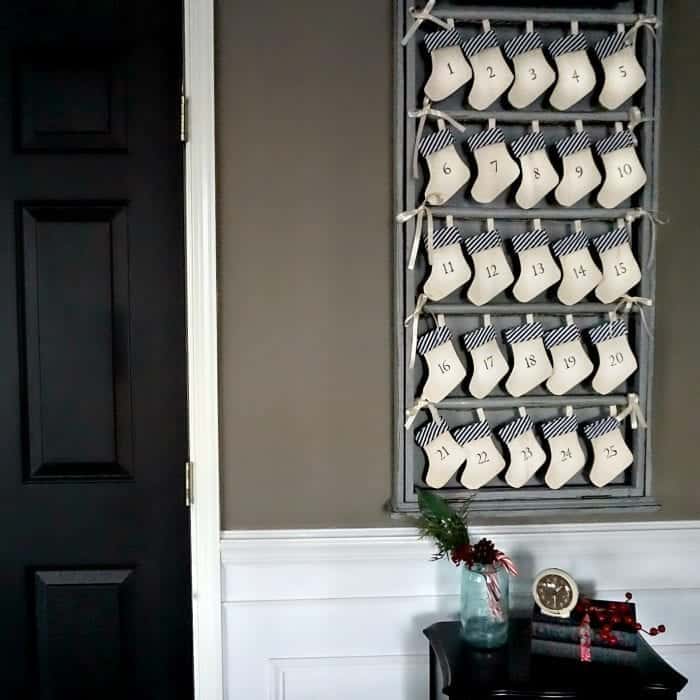 Upcycled Advent Calendar and newly painted Black Doors 