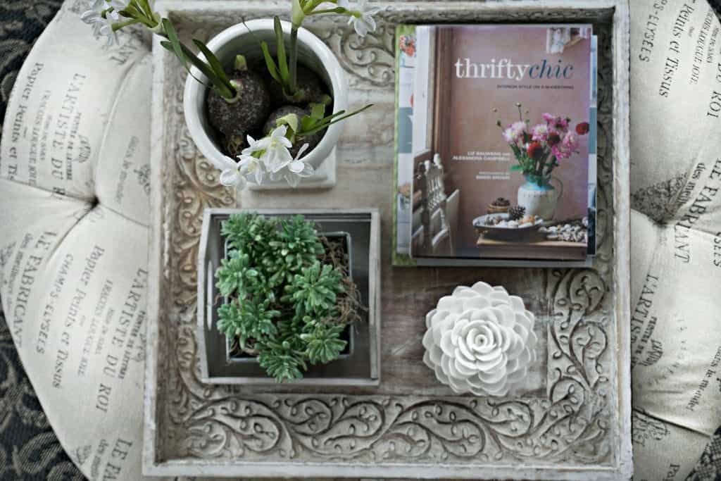 Centerpiece on Tufted Ottoman by SnazzyLittleThings