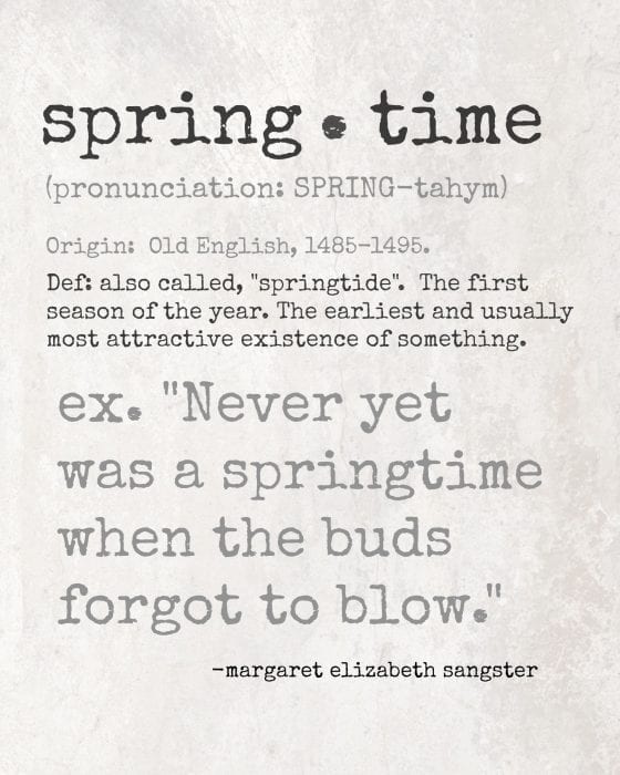 Springtime Quote Definition Printable