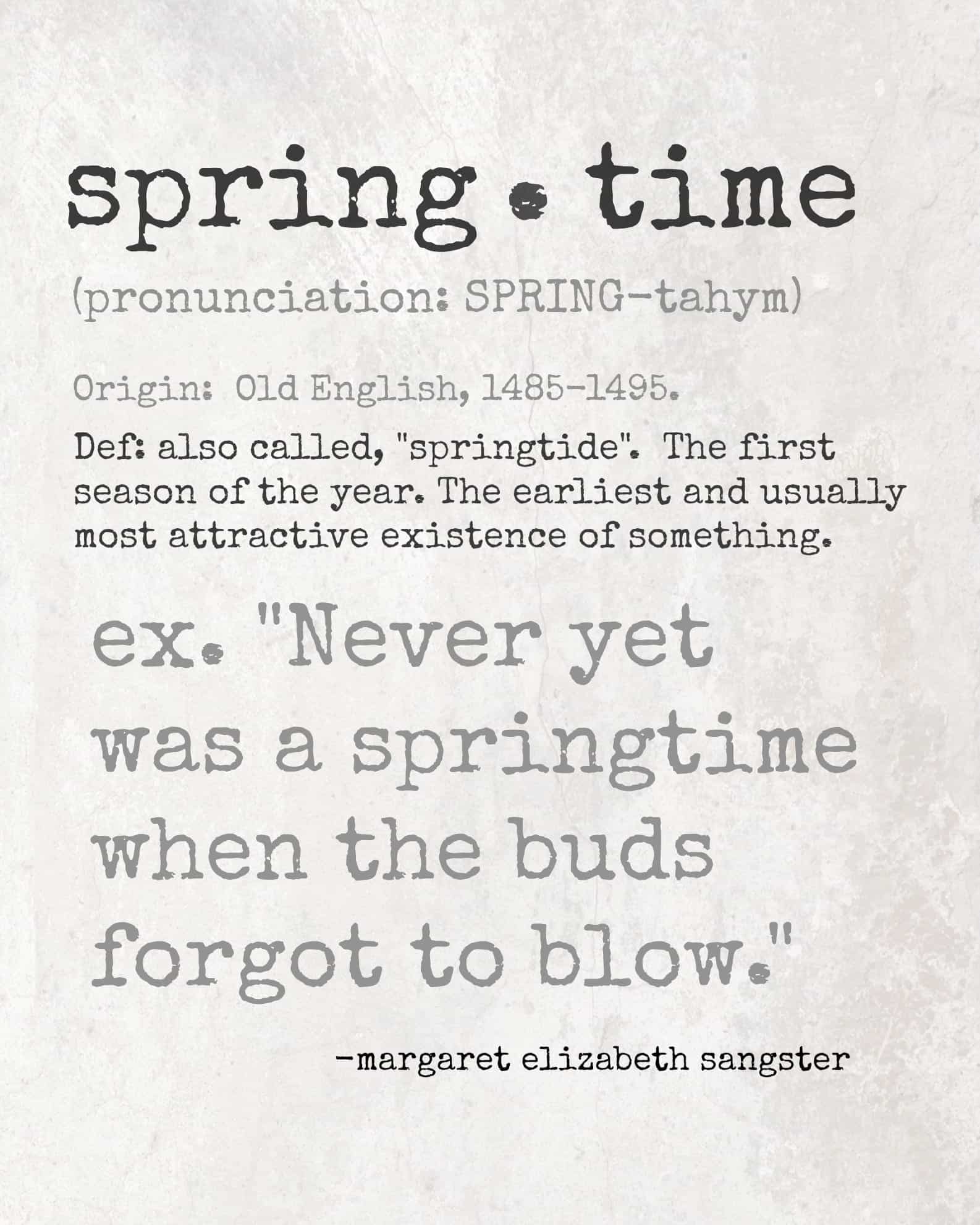 Spring Time Statements Springtime Free Printable