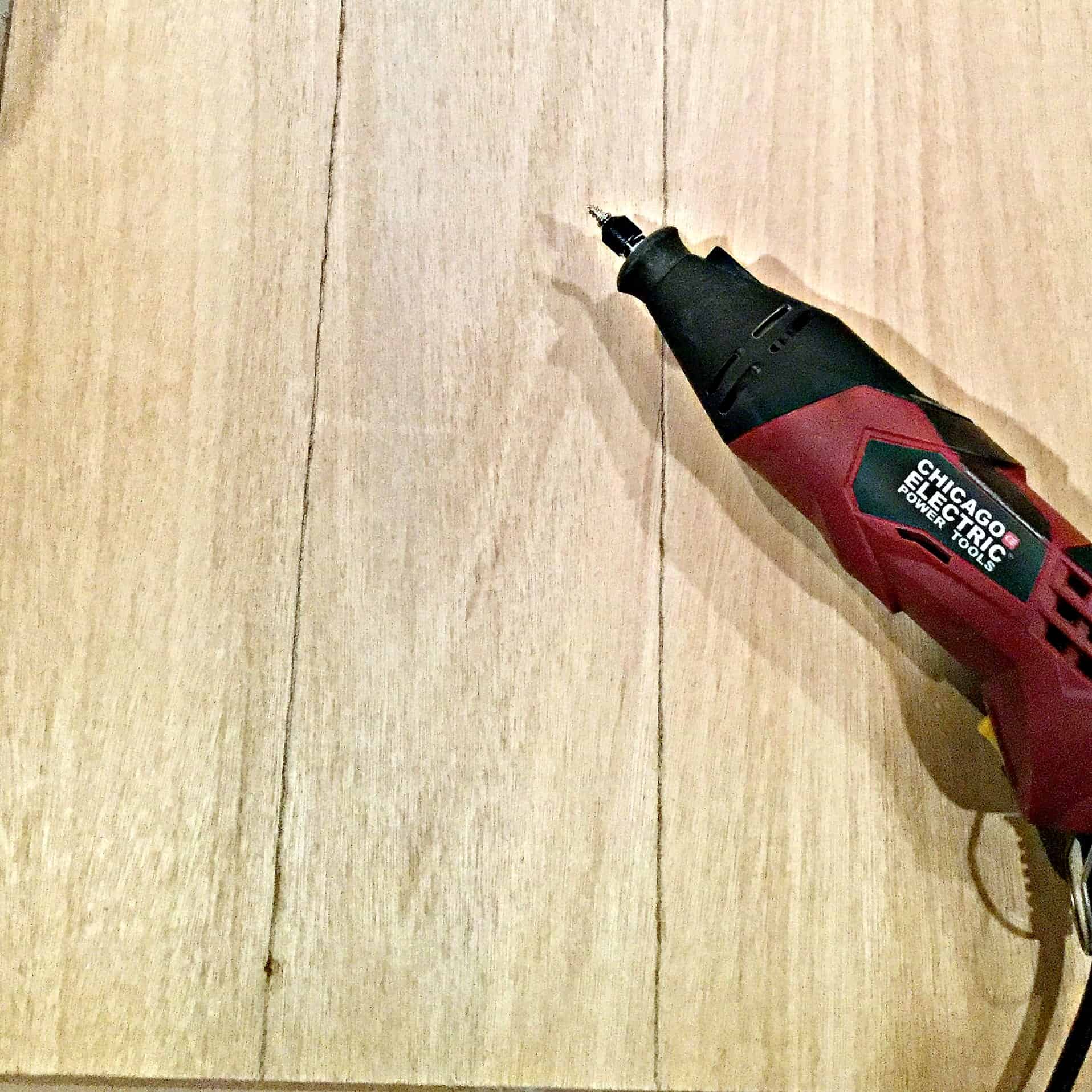 DIY Faux Shiplap Using A Dremel Tool-Creating Grooves in Plywood