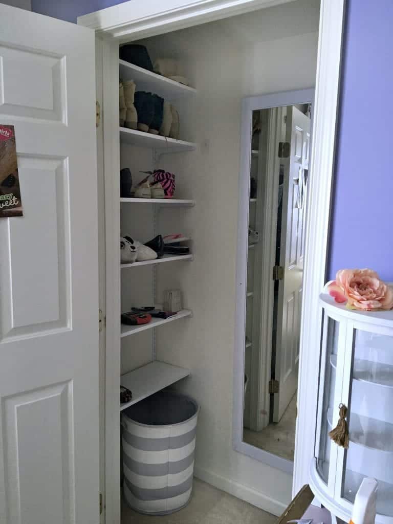 Closet Makeover Added Shelving