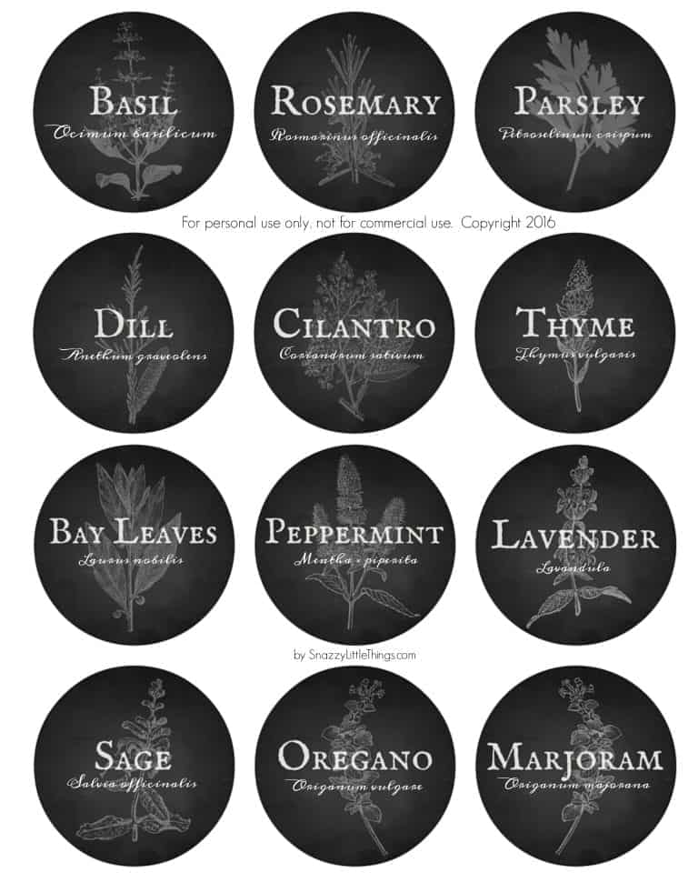 Herb Garden Vintage Labels (free printable)