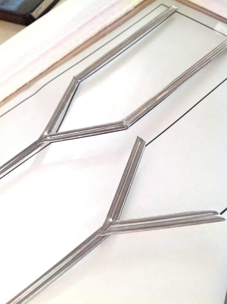 DIY Faux Leaded Glass Installing the Metal Strips