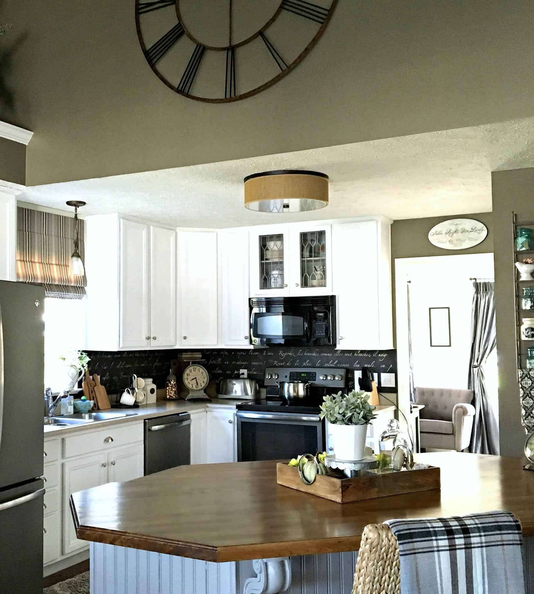 painting-kitchen-cabinets-the-right-way-kitchen-island-view-from-living-room