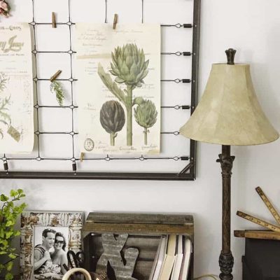 Repurposed Crib Springs in Craft Room by snazzylittlethings.com