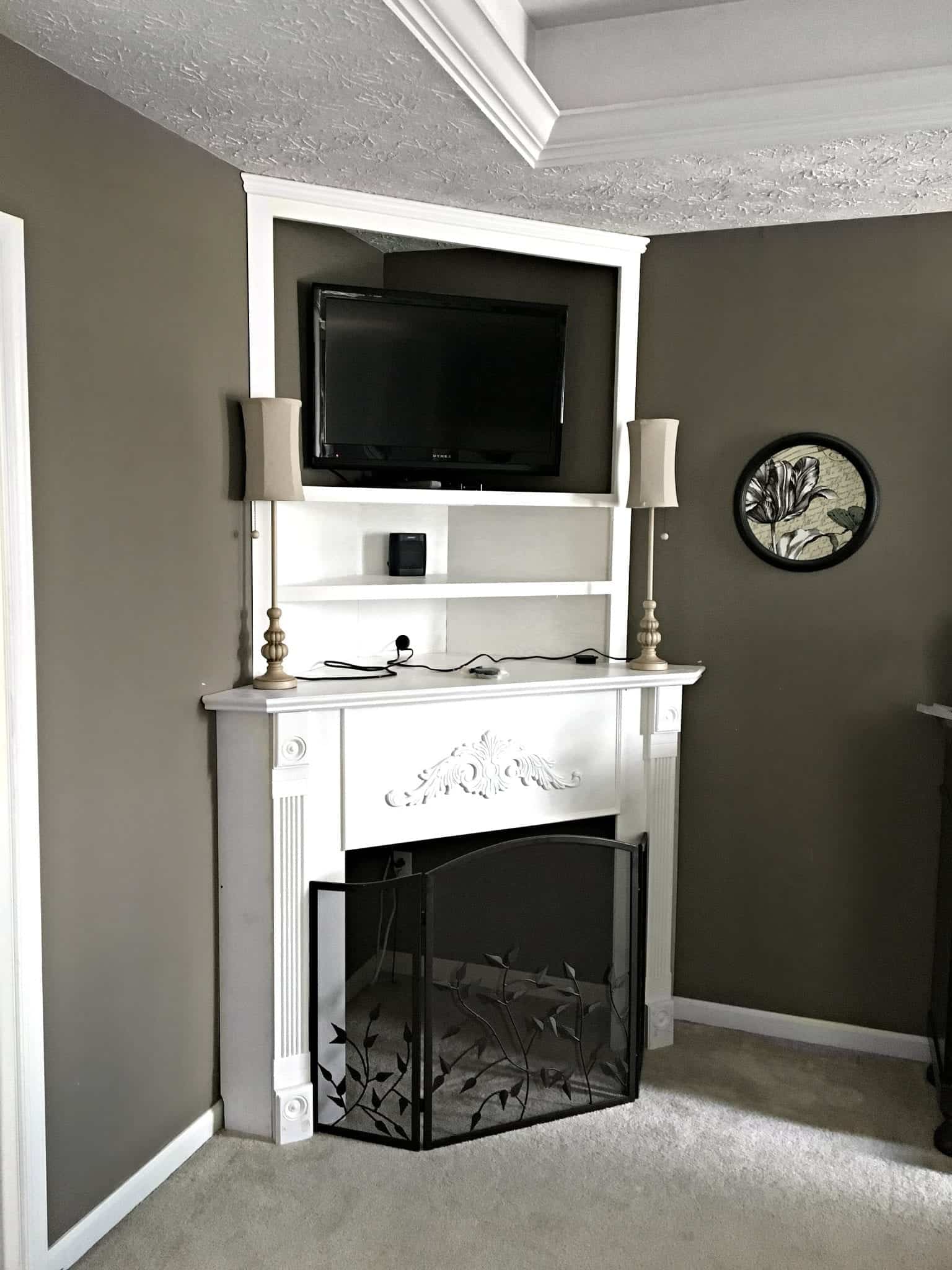 Corner Fireplace Installation