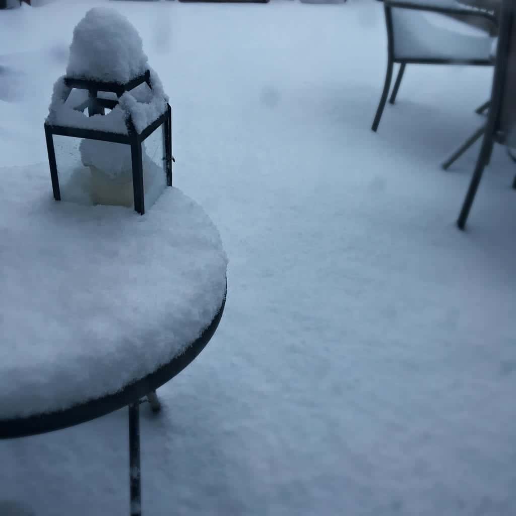 Winter Home Tour 2017 Snow covered deck