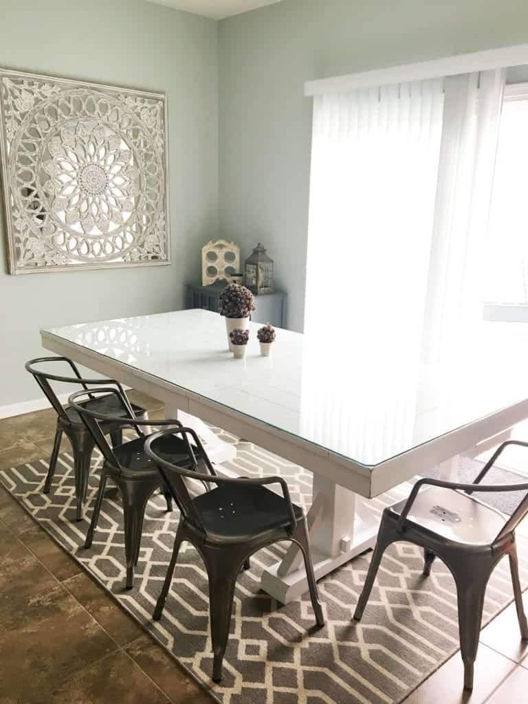 Dark Farmhouse Table Painted White Trestle Table