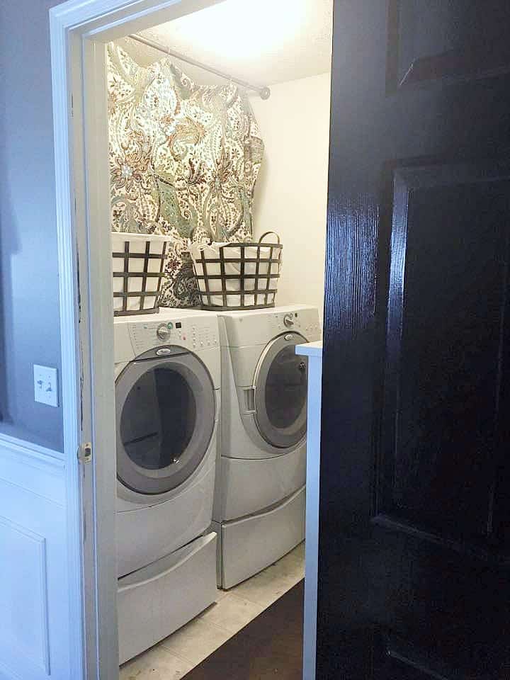 Tiny Laundry Room Ideas BEFORE photo of washer and dryer