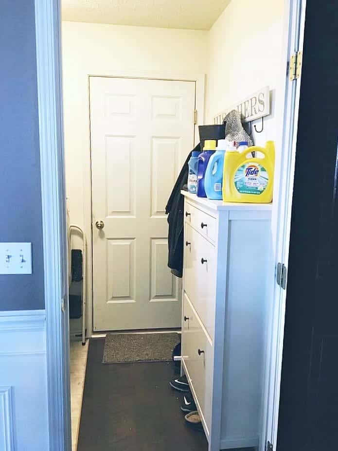 Tiny Laundry Room Ideas door leading to garage