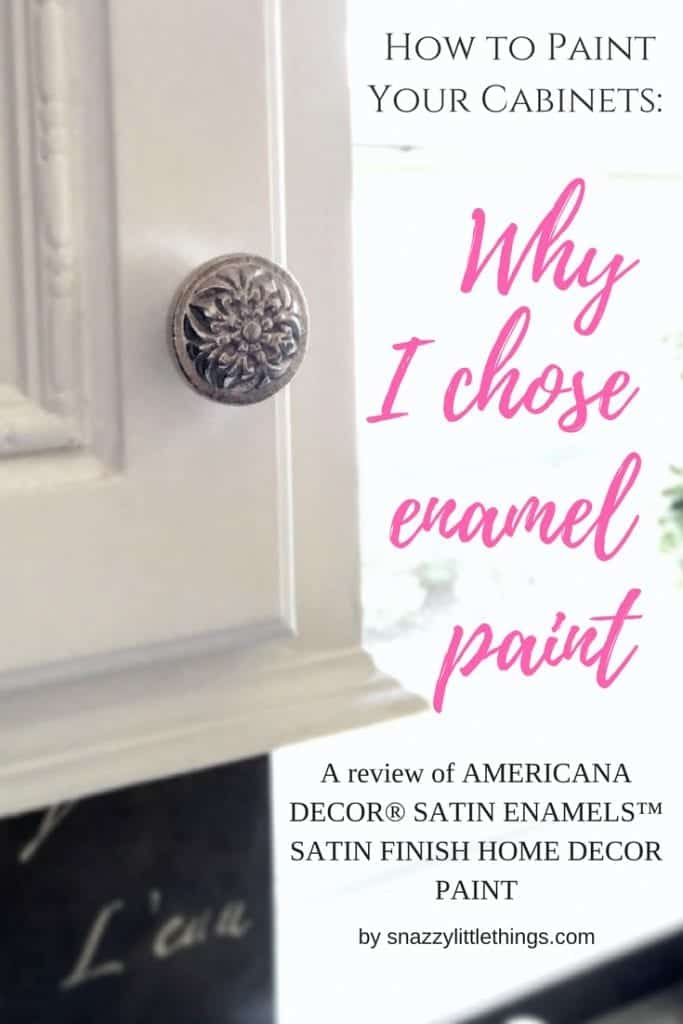 Painting kitchen cabinets, enamel paint, water based enamel