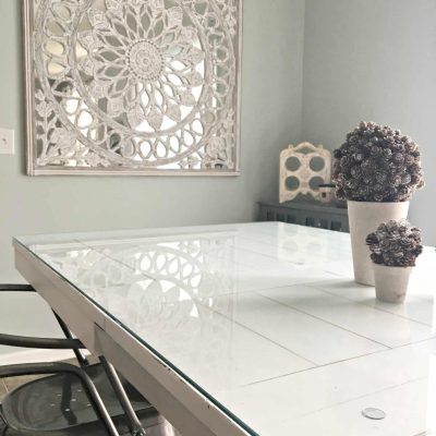 dark-table-painted-white-farmhouse-style rolled on